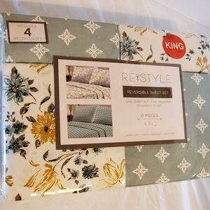 NWT Reversible King Sheet Set